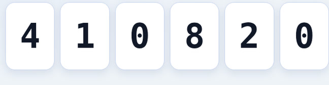 Six-digit code 410820 shown on the dojang screen